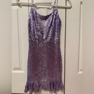 B Darlin - Purple Sequin Homecoming / Party Dress
